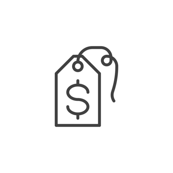 Price Tag Line Icon Linear Style Sign Mobile Concept Web — ストックベクタ