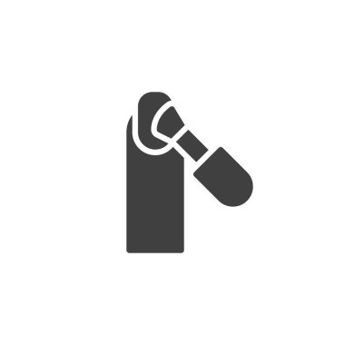 Manikür vektör ikonu. Mobil konsept ve web tasarımı için düz tabela. Tırnak cilası sembolü. Sembol, logo çizimi. Vektör grafikleri