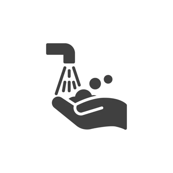 Ícone Vetor Lavagem Mãos Sinal Plano Cheio Para Conceito Móvel — Vetor de Stock