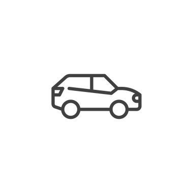 SUV araba vektör simgesi. Mobil konsept ve web tasarımı için düz tabela. SUV araç simgesi. Sembol, logo çizimi. Vektör grafikleri