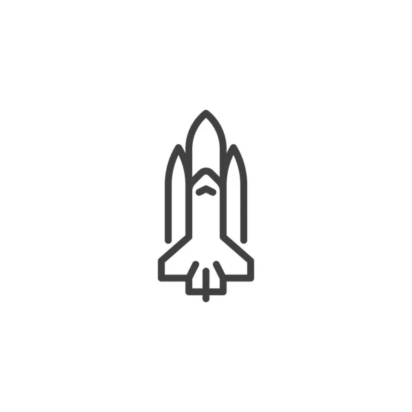 Spaceship Rocket Line Icon Linear Style Sign Mobile Concept Web — Vettoriale Stock