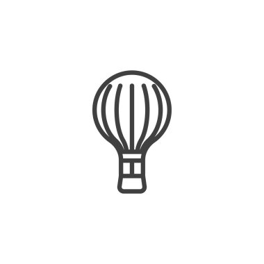 Sıcak hava balonu çizgisi simgesi. Mobil konsept ve web tasarımı için doğrusal biçim işareti. Hava balonu ana hatlı vektör simgesi. Sembol, logo çizimi. Vektör grafikleri
