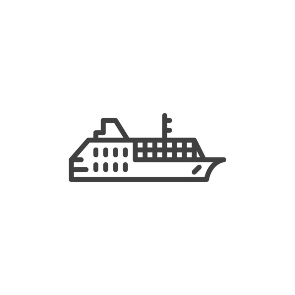 Cruise Ship Line Icon Linear Style Sign Mobile Concept Web — Vetor de Stock