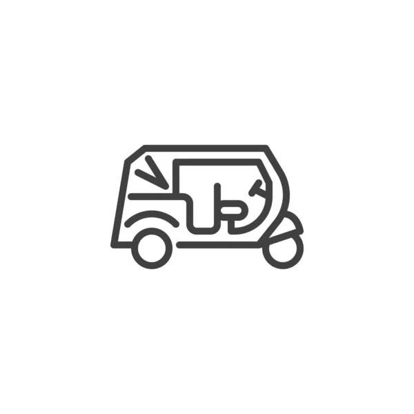 Значок Линии Транспортного Средства Тук Тук Знак Стиля Мобильной Концепции — стоковый вектор