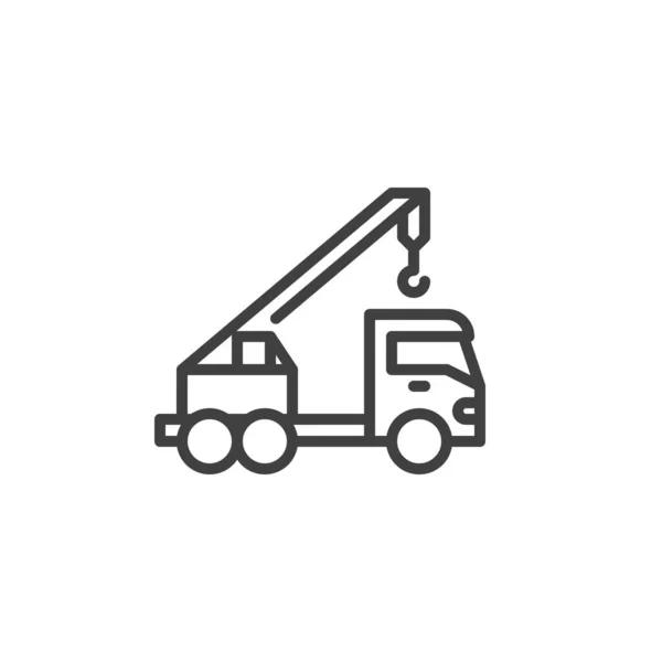 Crane Truck Line Icon Linear Style Sign Mobile Concept Web — Stock Vector