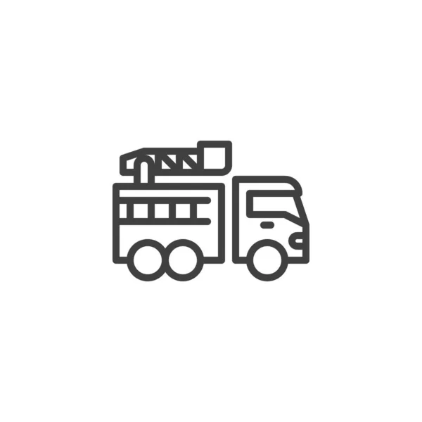 Fire Truck Line Icon Linear Style Sign Mobile Concept Web — Vetor de Stock