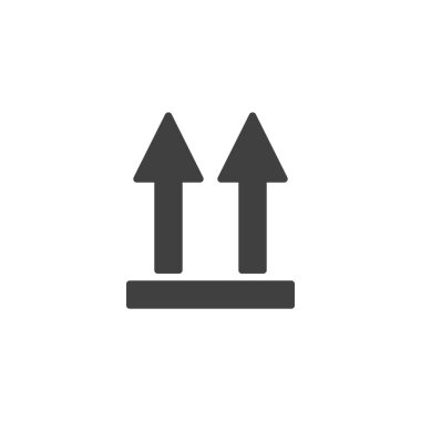 Bu kenar vektör simgesi. Mobil konsept ve web tasarımı için düz tabela. İki ok yukarı glyph simgesi. Sembol, logo çizimi. Vektör grafikleri