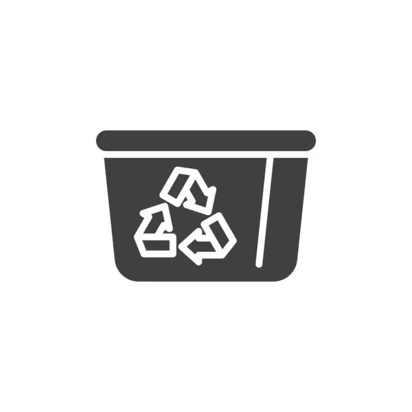 Recycling Box Vektor Symbol Gefüllte Flache Schilder Für Mobiles Konzept — Stockvektor