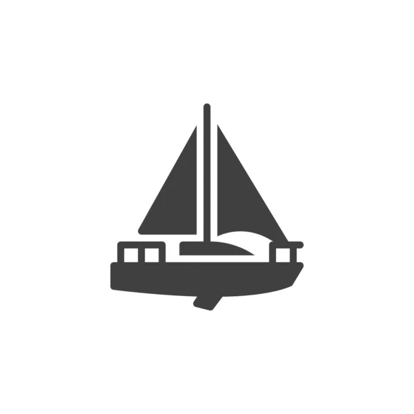 Sailboat Vector Icon Filled Flat Sign Mobile Concept Web Design — Stockvector