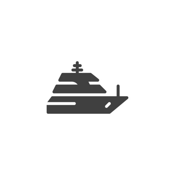 Yacht Boat Vector Icon Filled Flat Sign Mobile Concept Web — Vetor de Stock