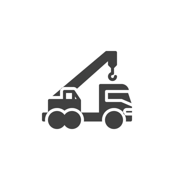 Crane Truck Vector Icon Filled Flat Sign Mobile Concept Web — Stock Vector