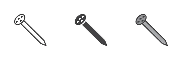 Nail Tool Icon Line Glyph Filled Outline Colorful Version Outline — Image vectorielle