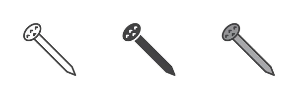 Nail Tool Icon Line Glyph Filled Outline Colorful Version Outline — Διανυσματικό Αρχείο