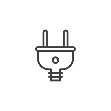 Elektrik prizi simgesi. Mobil konsept ve web tasarımı için doğrusal biçim işareti. Elektrik prizi ana hat vektör simgesi. Sembol, logo çizimi. Vektör grafikleri