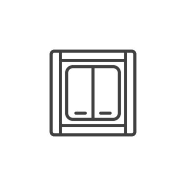 Düğme çizgisi simgesini değiştir. Mobil konsept ve web tasarımı için doğrusal biçim işareti. Işık anahtarı ana hat vektör simgesi. Sembol, logo çizimi. Vektör grafikleri