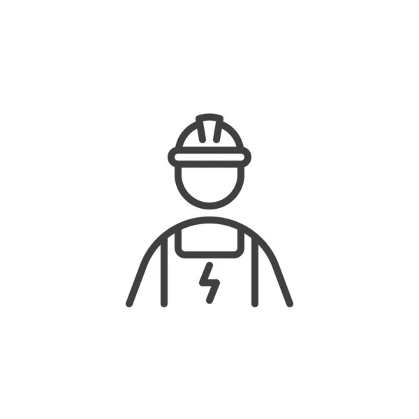 Electrician Man Line Icon Linear Style Sign Mobile Concept Web — Image vectorielle