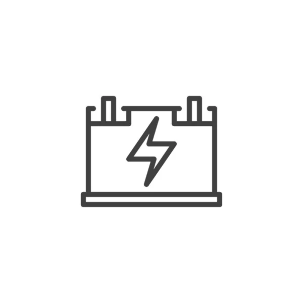 Car Battery Line Icon Linear Style Sign Mobile Concept Web —  Vetores de Stock