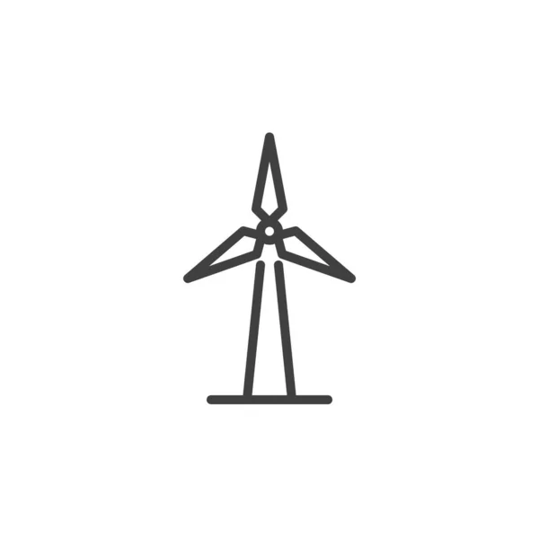 Wind Turbine Line Icon Linear Style Sign Mobile Concept Web — Vector de stock