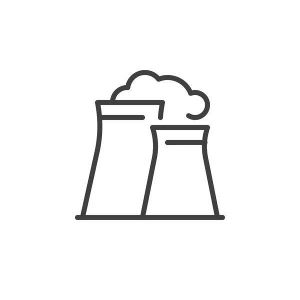 Nuclear Power Plant Line Icon Linear Style Sign Mobile Concept — стоковый вектор