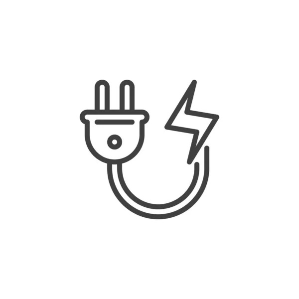 Electric Plug Line Icon Linear Style Sign Mobile Concept Web — Διανυσματικό Αρχείο