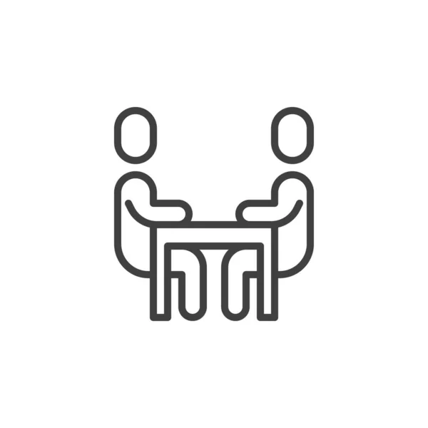 Business Meeting Line Icon Linear Style Sign Mobile Concept Web — Vetor de Stock