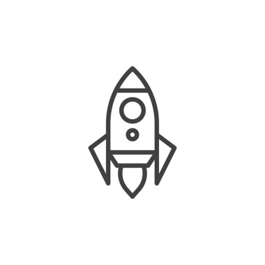 Startup rocket line icon. linear style sign for mobile concept and web design. Business startup outline vector icon. Symbol, logo illustration. Vector graphics