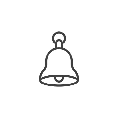 School bell line icon. linear style sign for mobile concept and web design. Door bell outline vector icon. Symbol, logo illustration. Vector graphics