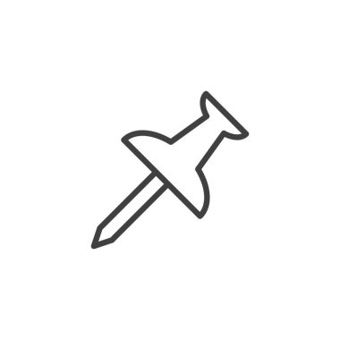 Push pin line icon. linear style sign for mobile concept and web design. Thumbtack vector icon. Reminder symbol, logo illustration. Vector graphics