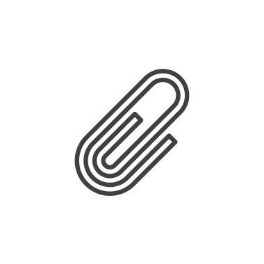 Paper clip line icon. linear style sign for mobile concept and web design. Paper clip outline vector icon. Symbol, logo illustration. Vector graphics
