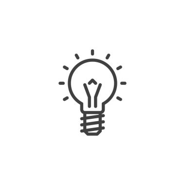 Idea lamp line icon. linear style sign for mobile concept and web design. Light bulb outline vector icon. Symbol, logo illustration. Vector graphics