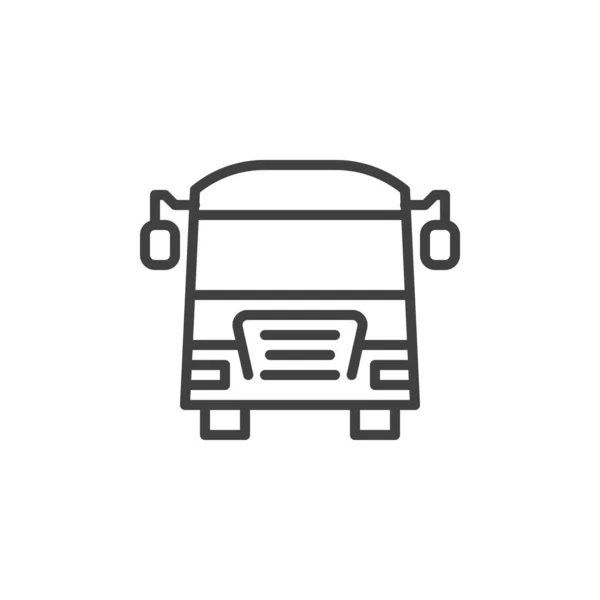 School Bus Front Line Icon Linear Style Sign Mobile Concept — Vetor de Stock