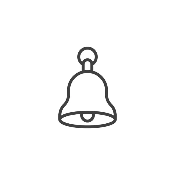School Bell Line Icon Linear Style Sign Mobile Concept Web — Wektor stockowy