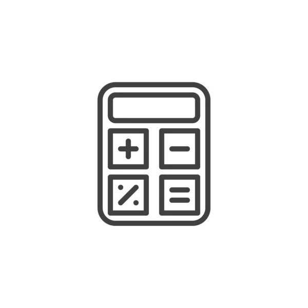 Calculator Line Icon Linear Style Sign Mobile Concept Web Design — 图库矢量图片