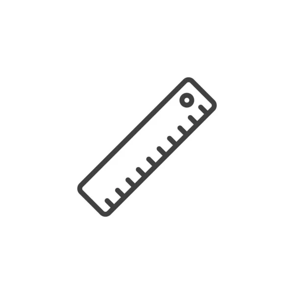 Measure Ruler Line Icon Linear Style Sign Mobile Concept Web — Vetor de Stock