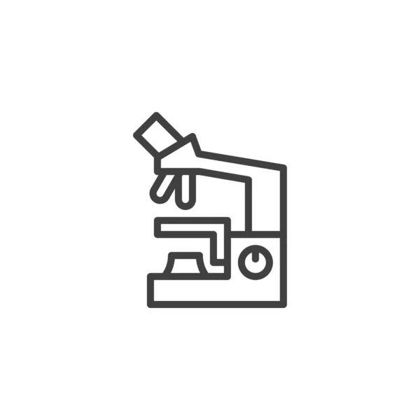 Lab Microscope Line Icon Linear Style Sign Mobile Concept Web —  Vetores de Stock