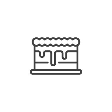 Dessert cake line icon. linear style sign for mobile concept and web design. Cake outline vector icon. Symbol, logo illustration. Vector graphics