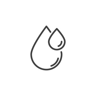 Blood drop line icon. linear style sign for mobile concept and web design. Two drops outline vector icon. Symbol, logo illustration. Vector graphics