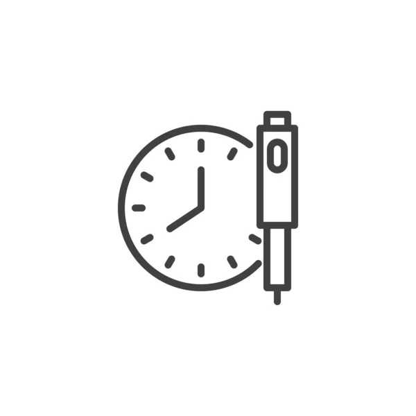Insulin Injection Time Line Icon Linear Style Sign Mobile Concept — Vettoriale Stock