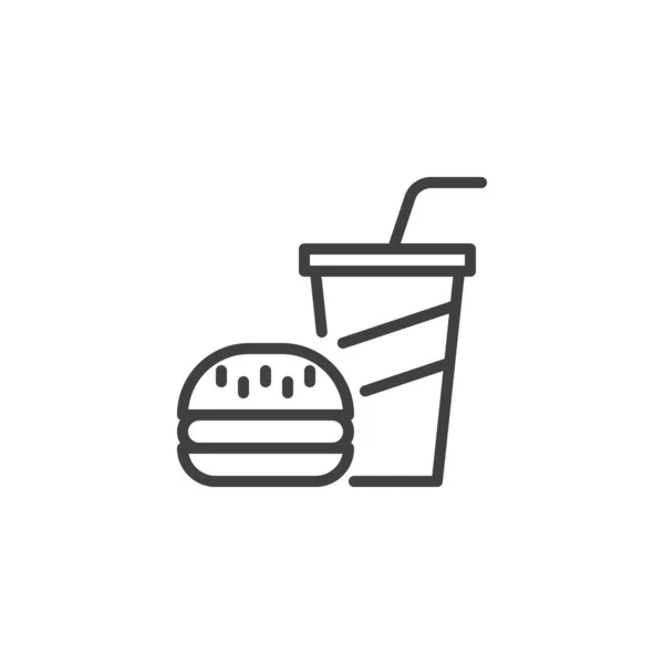 Junk Food Line Icon Linear Style Sign Mobile Concept Web — Stok Vektör