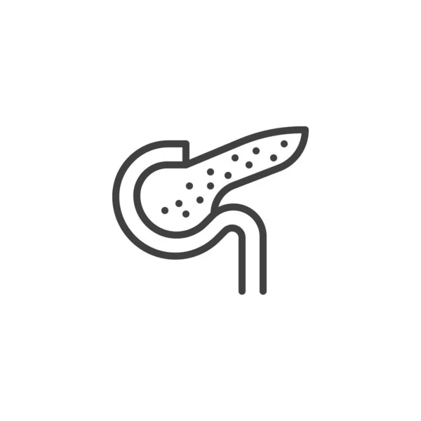 Pancreas Line Icon Linear Style Sign Mobile Concept Web Design — Stock vektor