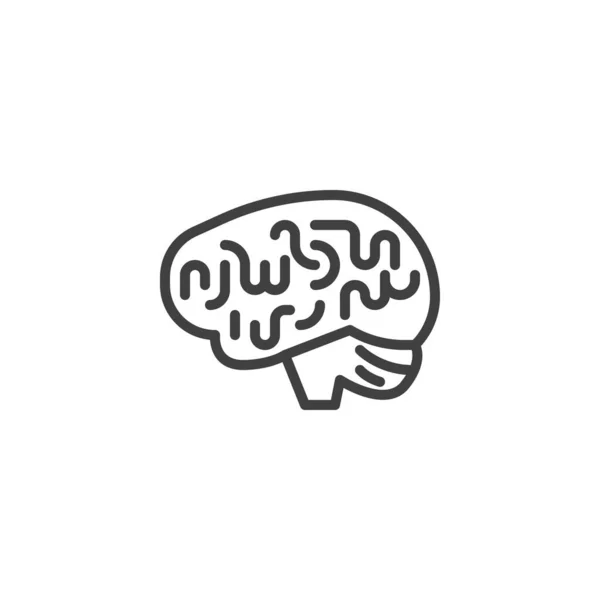 Піктограма Лінії Людського Мозку Знак Лінійного Стилю Мобільної Концепції Веб — стоковий вектор