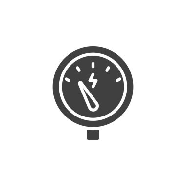 Voltmeter gauge vector icon. filled flat sign for mobile concept and web design. Electric measurement glyph icon. Symbol, logo illustration. Vector graphics