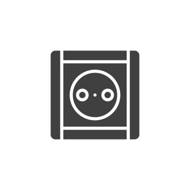 Power socket vector icon. filled flat sign for mobile concept and web design. Electrical outlet glyph icon. Symbol, logo illustration. Vector graphics
