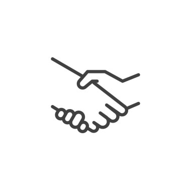 Partnership handshake line icon. linear style sign for mobile concept and web design. Deal handshake outline vector icon. Cooperation symbol, logo illustration. Vector graphics