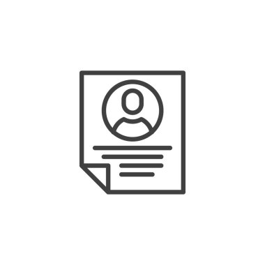 Personal info line icon. linear style sign for mobile concept and web design. CV resume outline vector icon. Symbol, logo illustration. Vector graphics