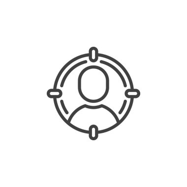 Head hunting line icon. linear style sign for mobile concept and web design. Human resource outline vector icon. Symbol, logo illustration. Vector graphics