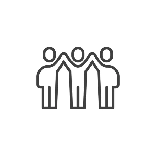 Teamwork Group Line Icon Linear Style Sign Mobile Concept Web — Wektor stockowy