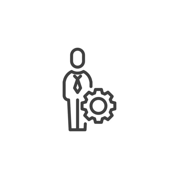 Ikona Menedżera Biura Liniowy Znak Stylu Dla Mobilnej Koncepcji Projektowania — Wektor stockowy
