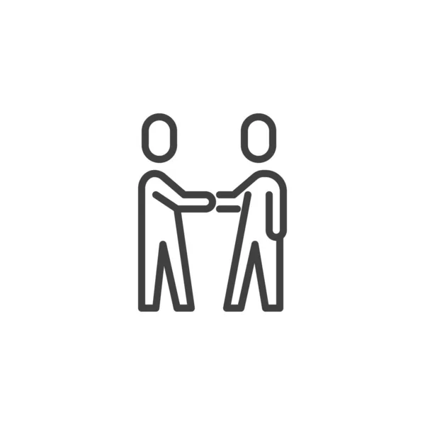 Partnership Handshake Line Icon Linear Style Sign Mobile Concept Web — Vetor de Stock