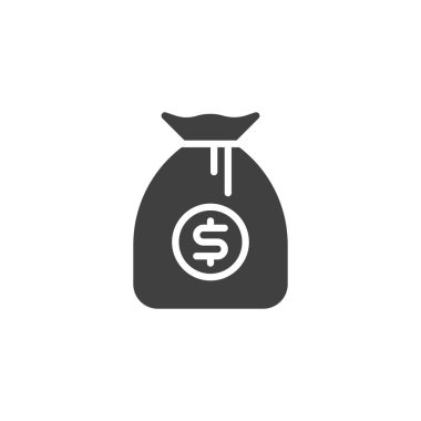 Dollar money bag vector icon. filled flat sign for mobile concept and web design. Money bag glyph icon. Symbol, logo illustration. Vector graphics